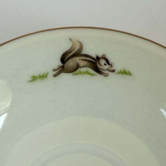 Vintage Seyei Nagoya Japan Fine China Children Set Cup Bowl Saucer Boy Squirrel - Picture 4 of 9